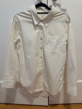 Classic Oversized White Button-Up Shirt
